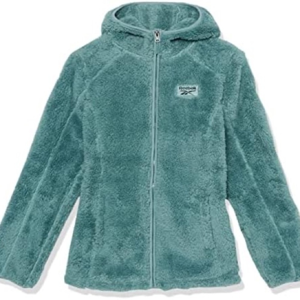 Reebok girls Teal Fleece Zip-Up Hoodie